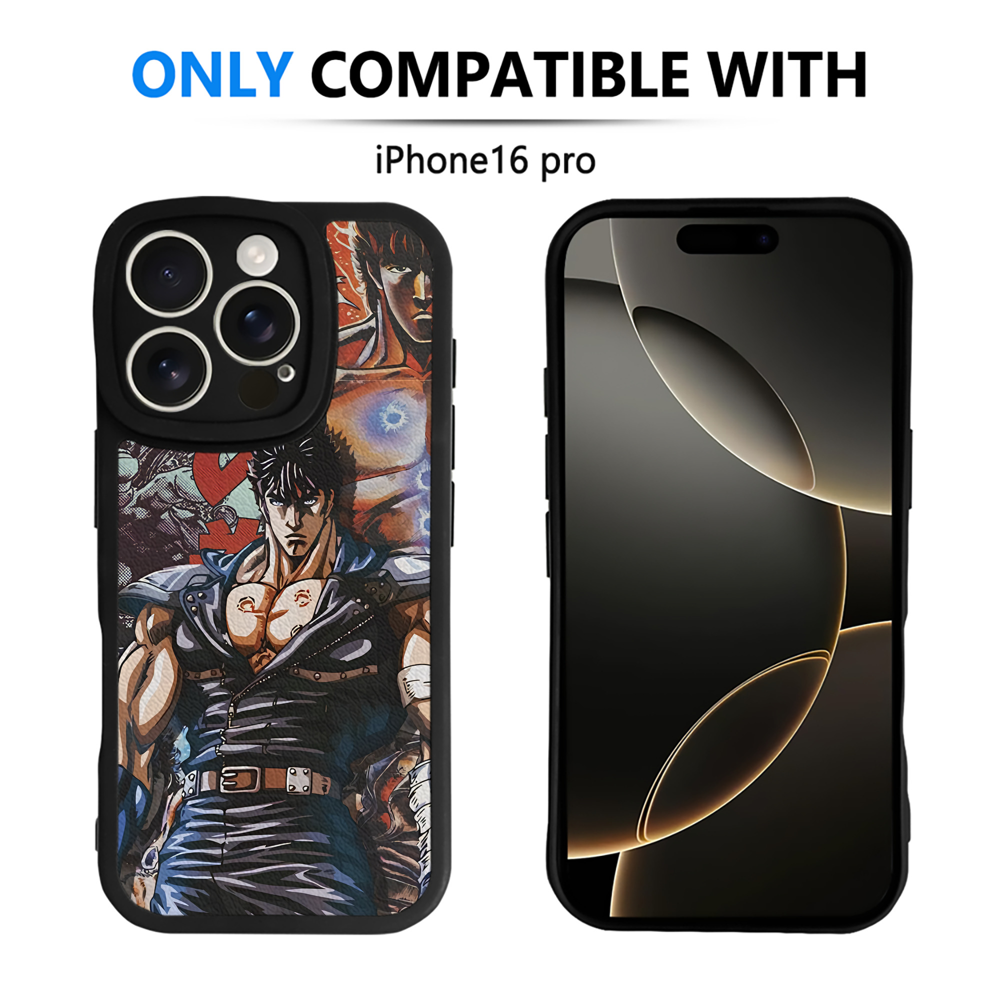 （画像用） 北斗の拳 Fist of the North Star 【iPhone 16シリーズ対応】シリコンスマホケース（レザー調） 材質：シリコン